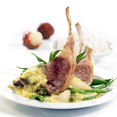 Curried Lamb Chops and Rambutans