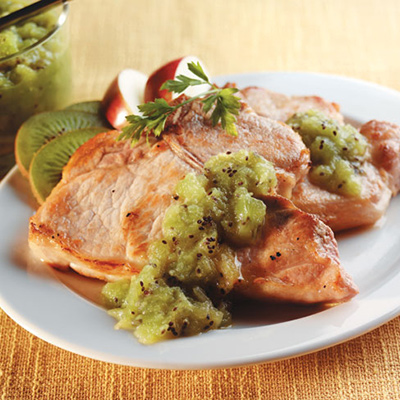 Veal Chops with Kiwi Sauce