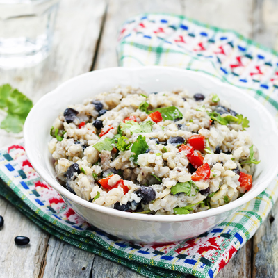 Couscous de chou-fleur aux haricots noirs