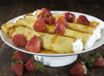 Crêpes à la crème et aux fraises