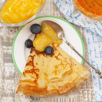 Crêpes à l’érable et compote de pomme cannelle