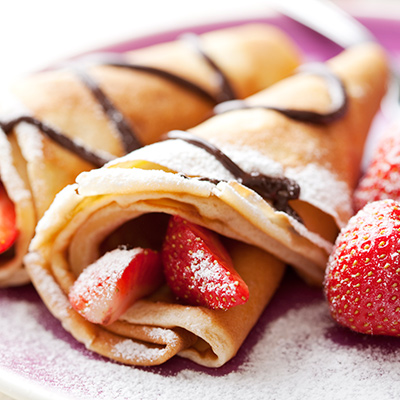 Crêpes aux fraises