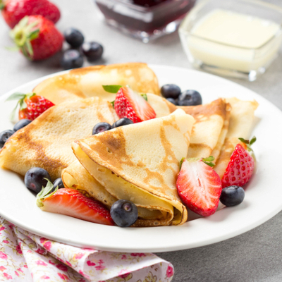 Crêpes aux graines de lin et aux fruits