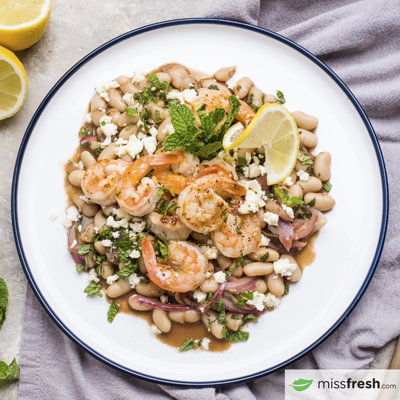 Roasted Shrimp with White Beans