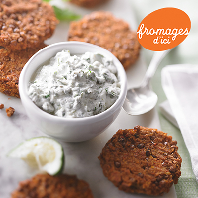 Tandoori Lentil Croquettes, Quark Cheese Sauce