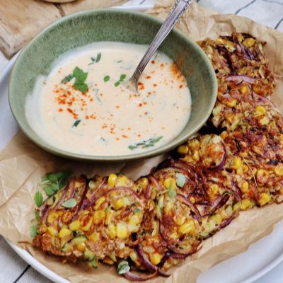 Croquettes de maïs et mayo épicée