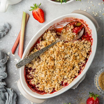 Croustade fraises et rhubarbe