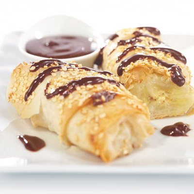 Crispy Banana Puffs with Chocolate