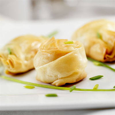 Croustillants de fromage fondant à la pâte filo