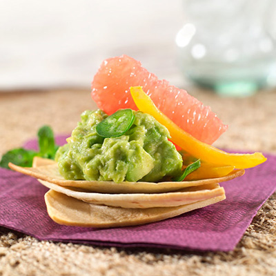 Tortilla Chips with Grapefruit and Guacamole