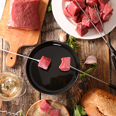 Cubes de bœuf marinés pour fondue bourguignonne