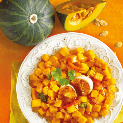 Curry aux pétoncles et à la courge Buttercup