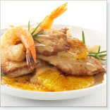 Veal Cutlets and  Shrimp, Orange and Rosemary