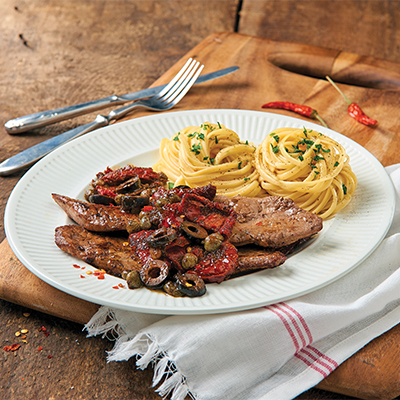 Escalopes de veau à la putanesca