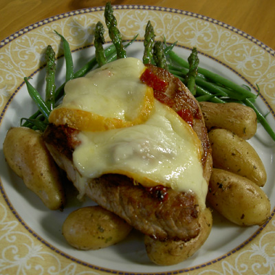 Veal Cutlets with Sundried Tomatoes and Melting Sir Laurier d'Arthabaska Cheese