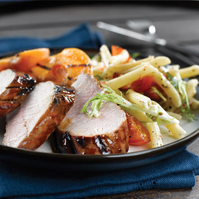 Filet de porc glacé à l’abricot et au soya