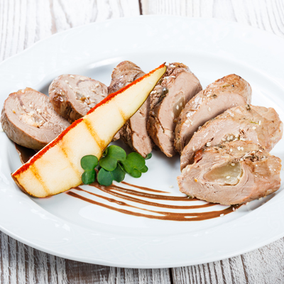 Pork Tenderloin Stuffed with Pears and Maple