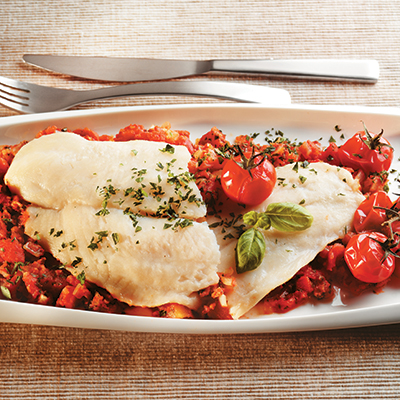 Filets de pangasius et son concassé de tomates