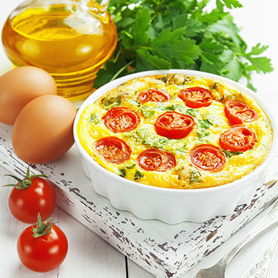 Frittata aux légumes et au cheddar