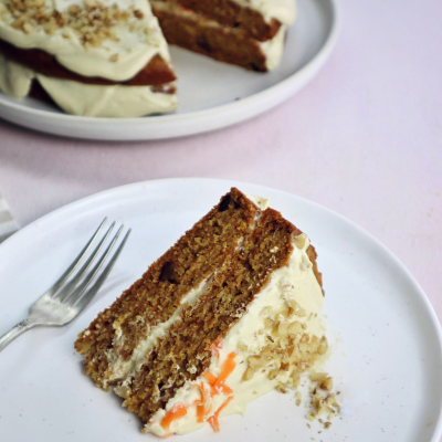 Chai carrot cake with tofu frosting