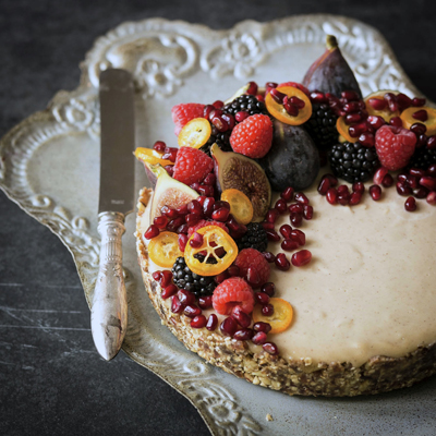 Gâteau crémeux cajous et érable, sans cuisson