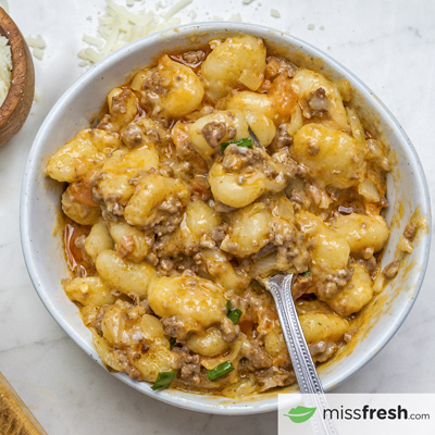 Gnocchi style Cheeseburger avec bacon