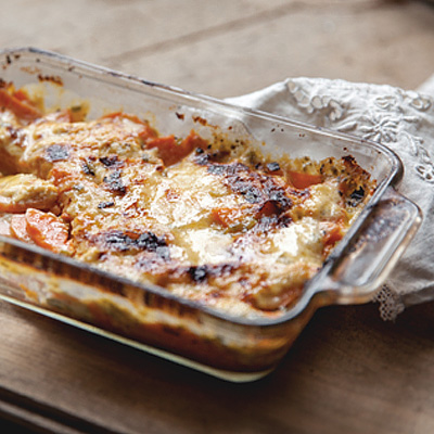 Délicieux gratin dauphinois à la patate douce