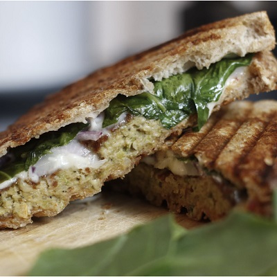 Vegetarian spinach grilled cheese