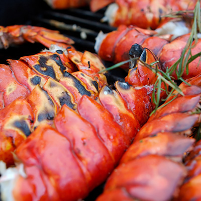 Homard grillé à l'huile de gingembre, coriandre et tomates