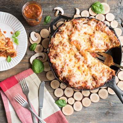 Lasagne fumée à la poêle