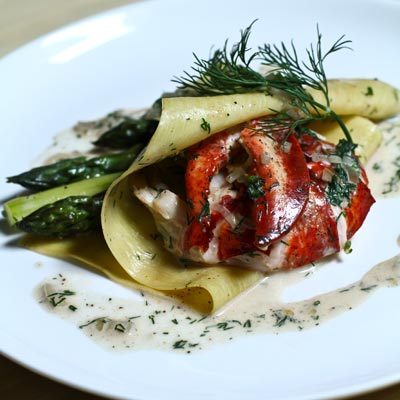 Lasagne ouverte au homard et sa crème d'aneth