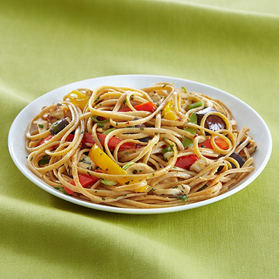 Linguine with Spicy Chicken & Asian Eggplant