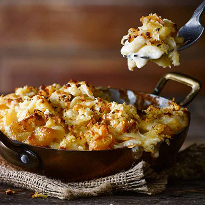 Macaroni au fromage aux pommes et à la bière