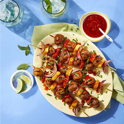 Brochettes de boulettes de viande grillées