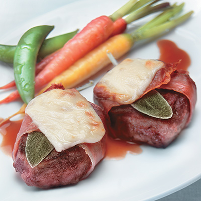 Médaillons de contre-filet saltimbocca