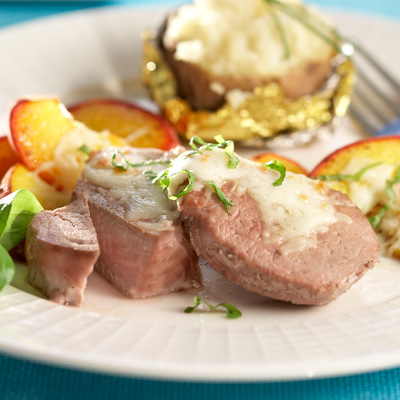 Médaillons de porc au fromage et aux pommes