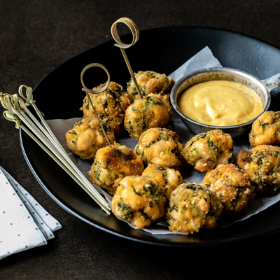 Croquettes de saumon et mayo à la mangue