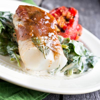 Cod Poached  with Spinach