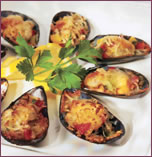 Moules gratinées