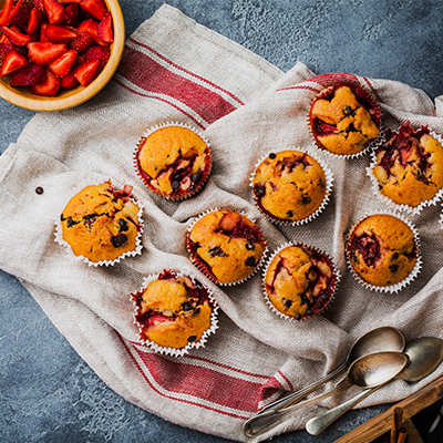 Muffins son et fraises