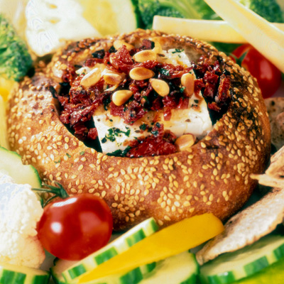 Feta Loaf with Garlic and Sun-dried Tomatoes