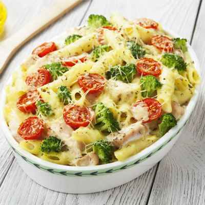 Pâtes avec chou-fleur, brocoli et pommes de terre