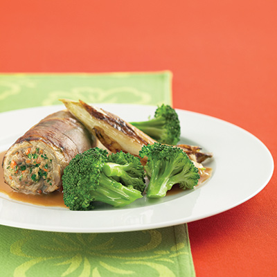 Stuffed Veal Rolls Saltimbocca with Carrots