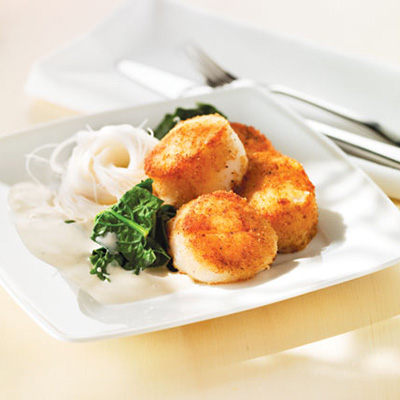 Scallops fried in Coconut Milk, Flavoured with Ginger