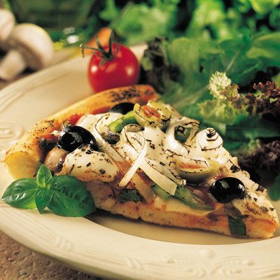 Olive, Mushroom and Bocconcini Pizza