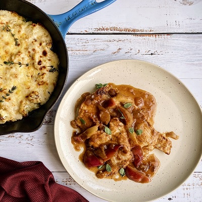 Turkey Breast with Apple and Cider Sauce