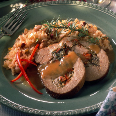 Poitrine de veau farcie au basilic et au  fromage Providence Oka