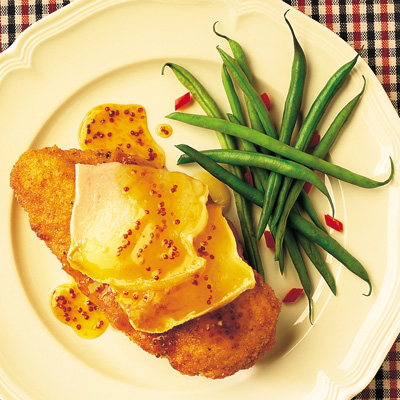 Poitrines de poulet à la moutarde et au Camembert