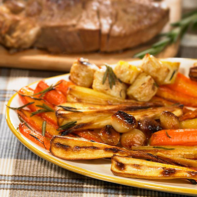 Pot-au-feu et légumes racines rôtis