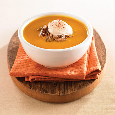 Butternut Squash Soup with Oyster Mushrooms and Balsamic Vinegar